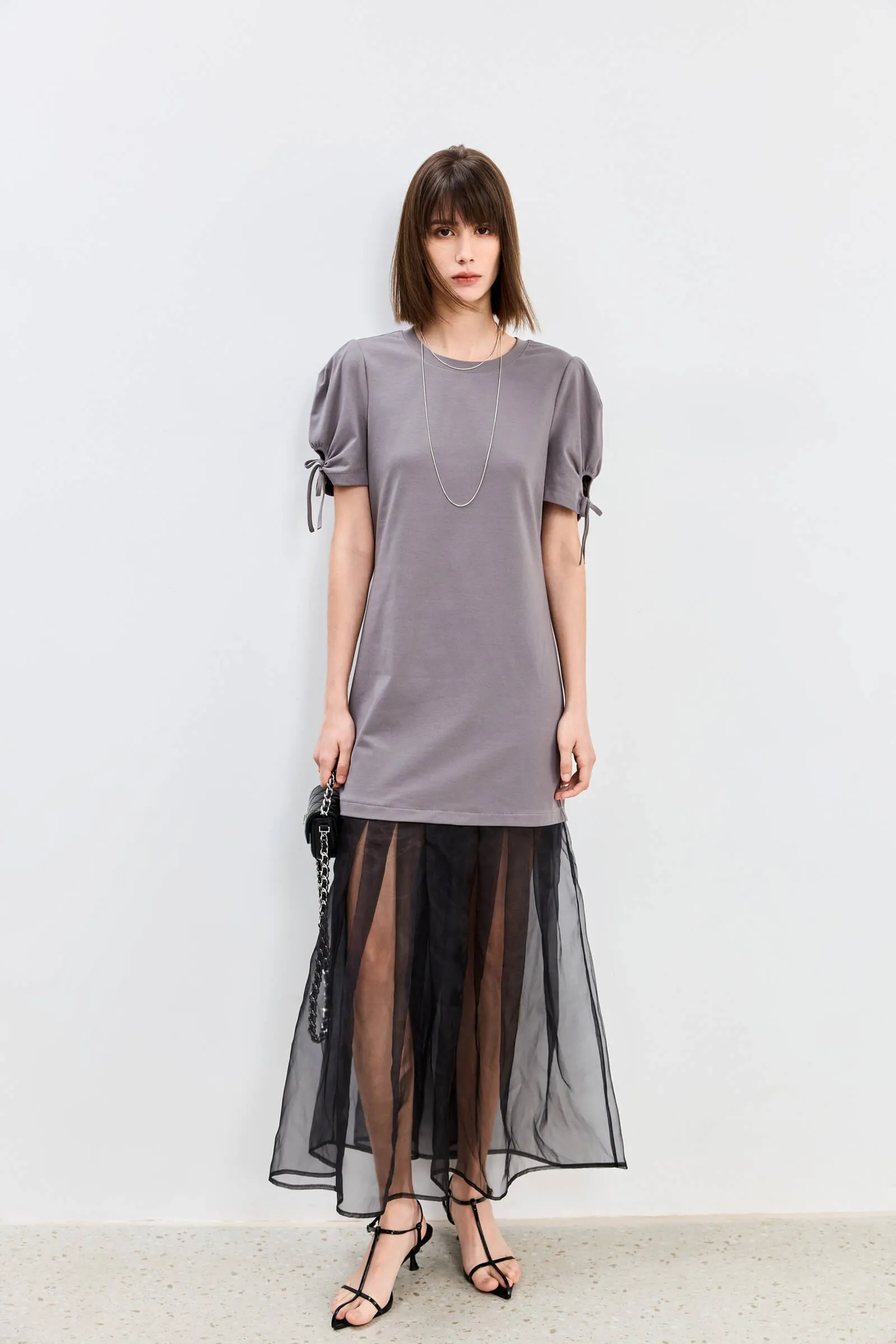 LILY Thin Gauze Patchwork Comfortable Casual Dress